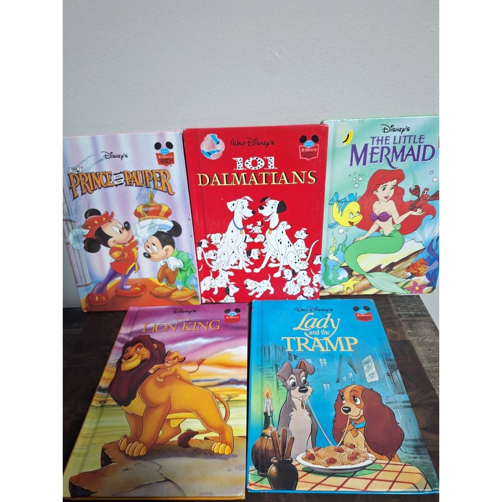 Lot of 5 Vintage Disney's Wonderful World of Reading Hardcover Books
